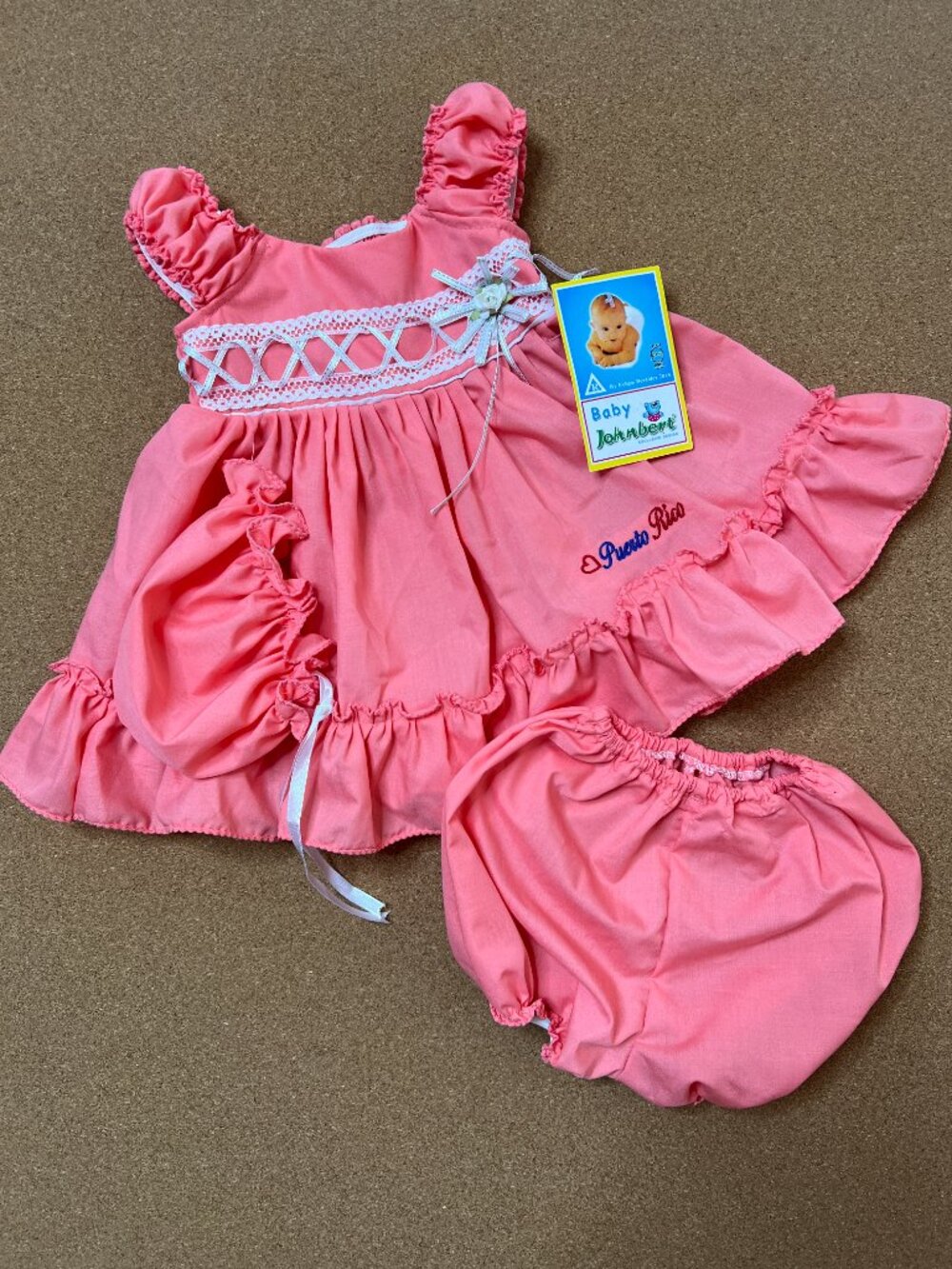 Baby Girl Dress with Hat and Panty Puerto Rico 3month 3pc NWT